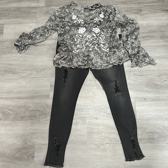 Black stonewash distress jeans - Picture 4 of 4